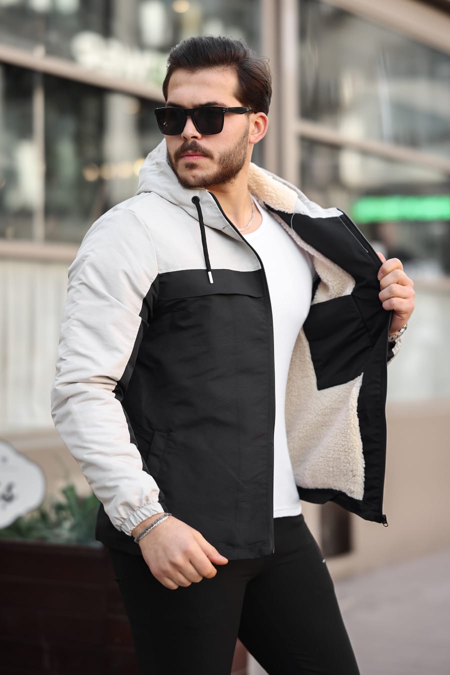Blouson Columbia beige black
