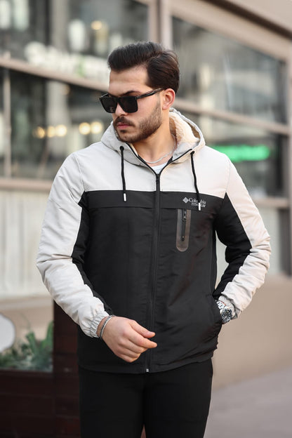 Blouson Columbia beige black